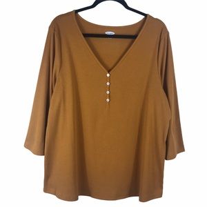 Old Navy Ribbed Button Front Tunic Top